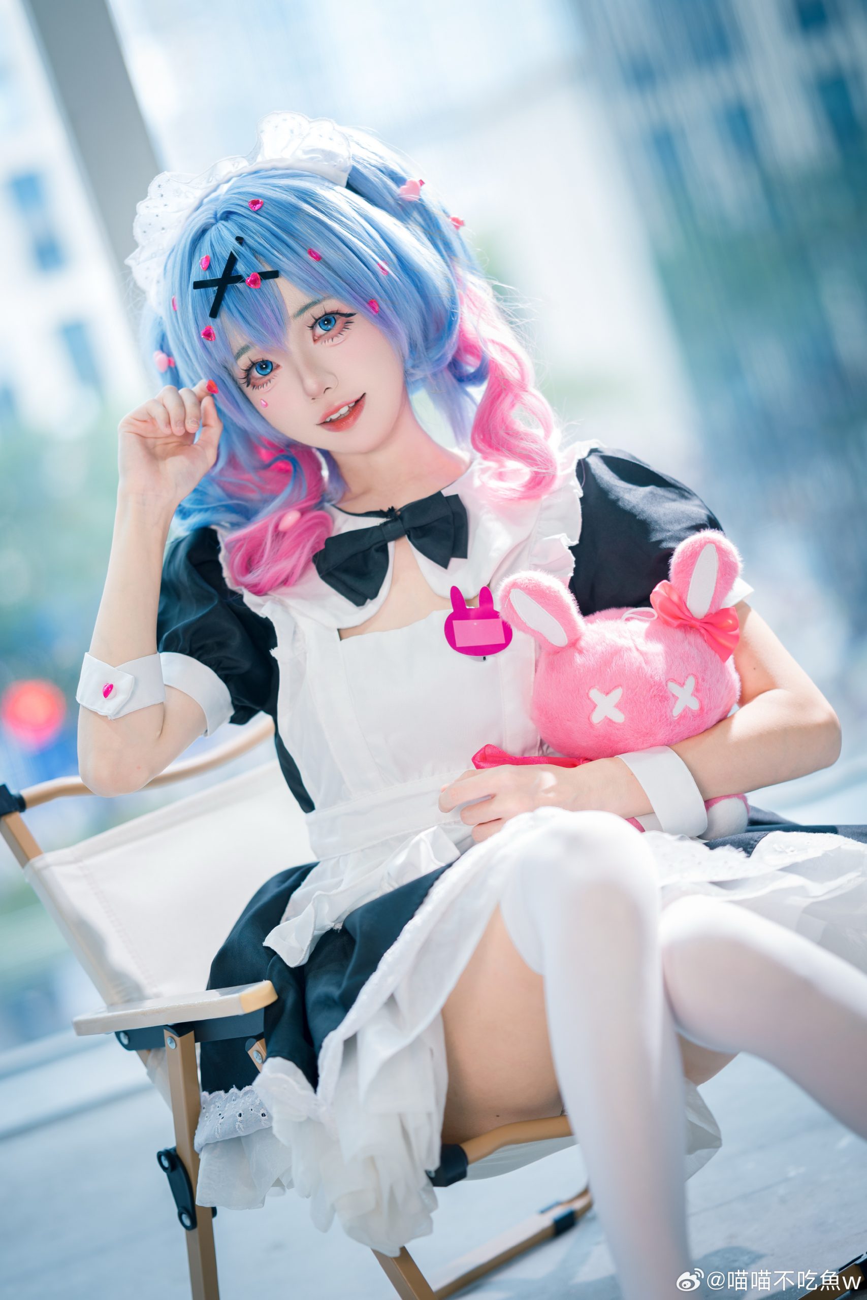 cosplay ঌ💗⁺✞让我们坠入🐰🕳️✟₊💗兔子洞女仆 Miku@喵喵不吃魚w-米哈社