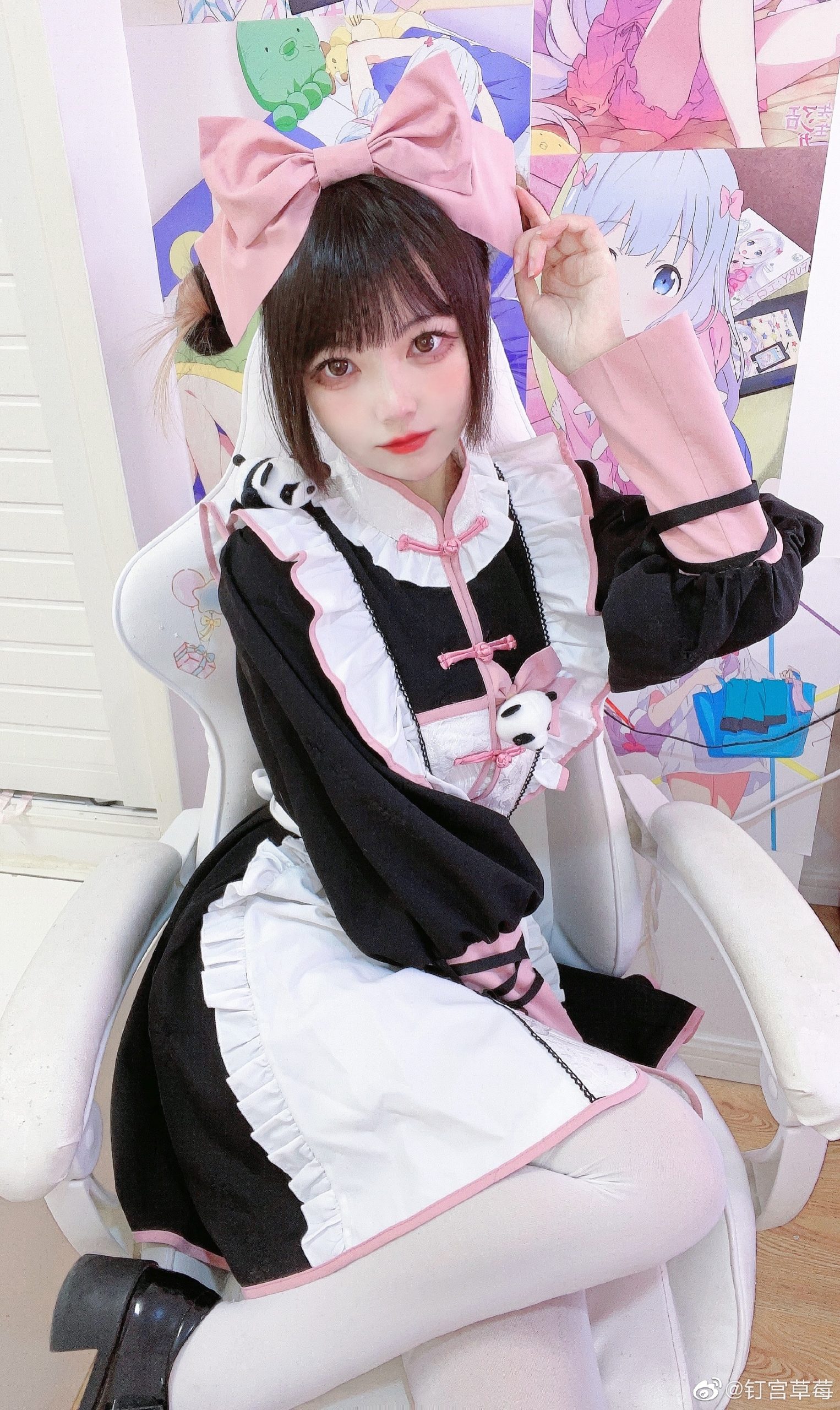 【Lolita装扮】 中华风lolita 小熊猫女仆！@钉宫草莓-米哈社