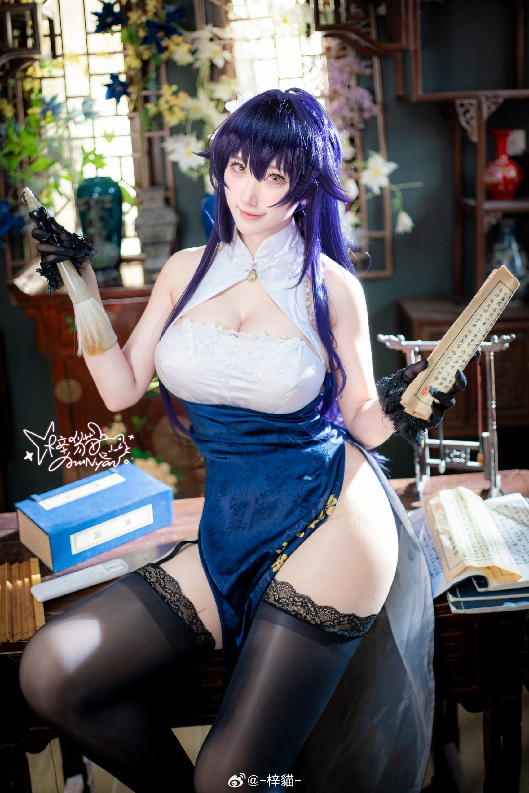 cosplay 碧蓝航线 来吾妻这里休息一下吧，指挥官！ @-梓貓--米哈社